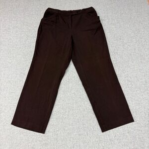 R.Q.T. Woman | Dress Pants | 16W | Brown | Elastic Back Stretch Trousers Pockets